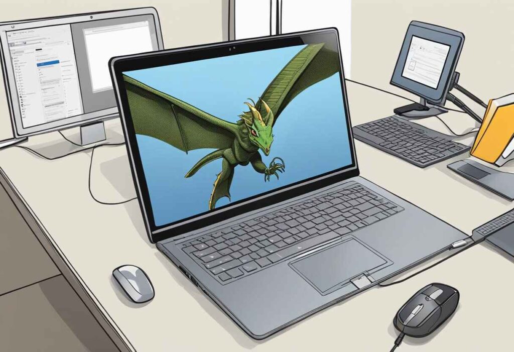 Laptop with dragon design